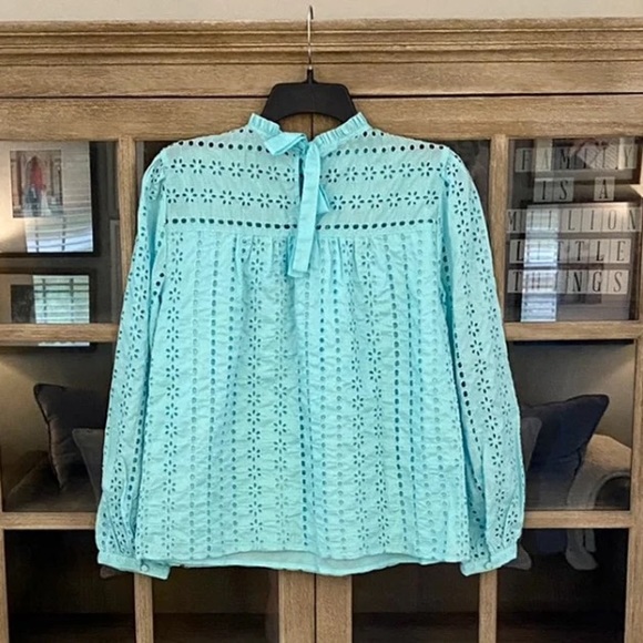 NWT J. Crew Eyelet Long Sleeve Top Small - Picture 4 of 4